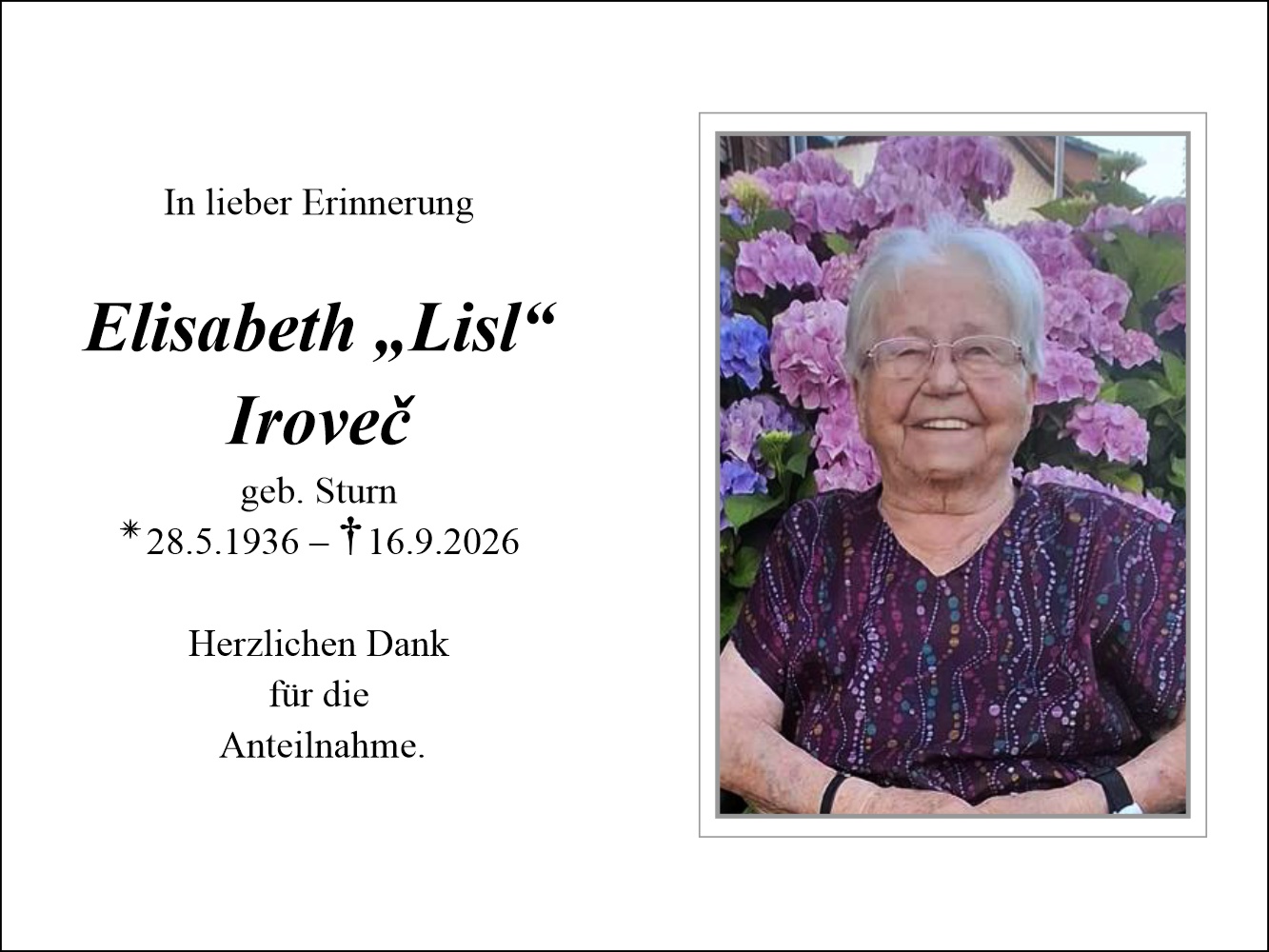 Elisabeth "Lisl" Iroveč